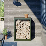 Vidaxl haardhoutrek 60x40x80 cm staal groen - afbeelding 1