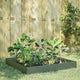 Vidaxl plantenbak verhoogd 100x100x26 cm staal olijfgroen