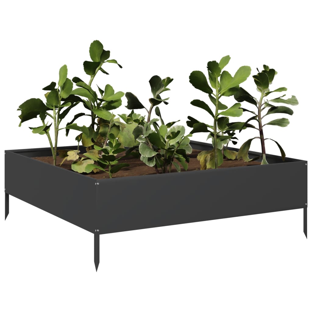 Vidaxl plantenbak verhoogd 100x100x33,5 cm staal zwart