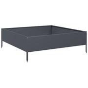 Vidaxl plantenbak verhoogd 100x100x33,5 cm staal antracietkleurig - afbeelding 2