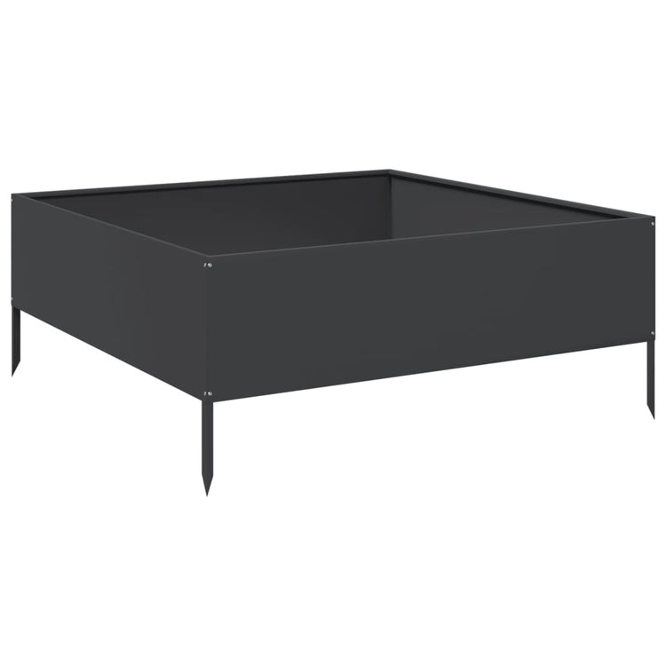 Vidaxl plantenbak verhoogd 100x100x41 cm staal zwart