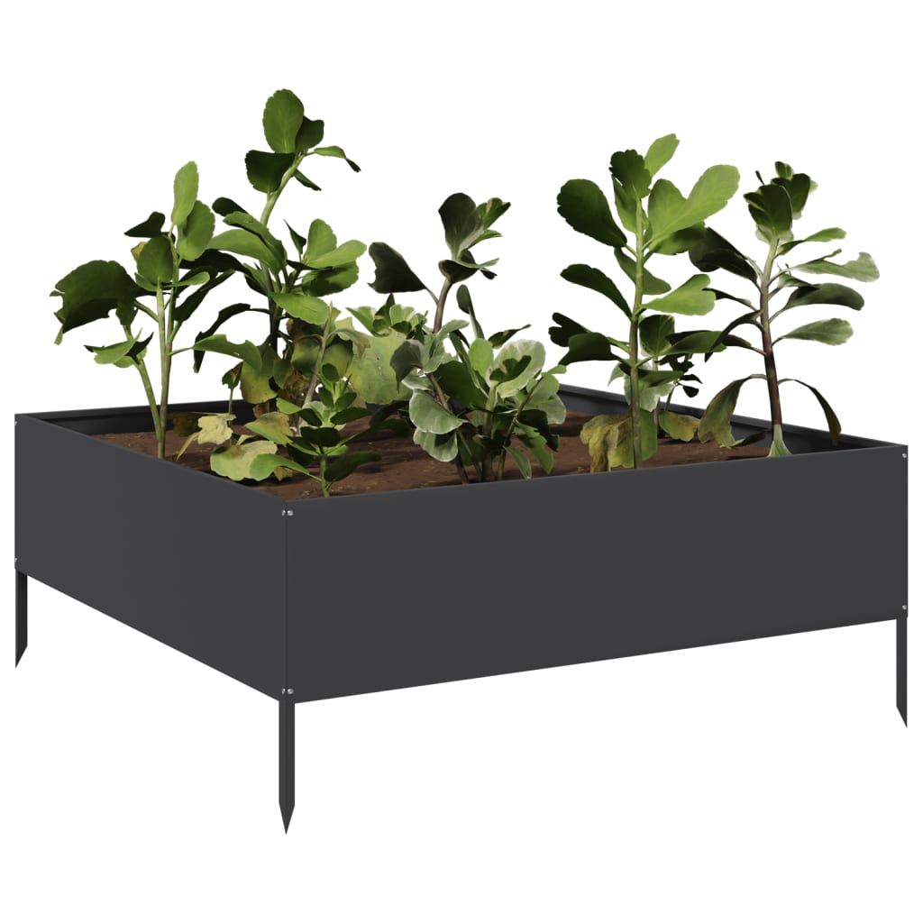 Vidaxl plantenbak verhoogd 100x100x41 cm staal zwart