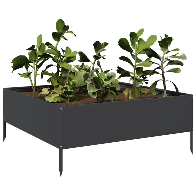 Vidaxl plantenbak verhoogd 100x100x41 cm staal zwart