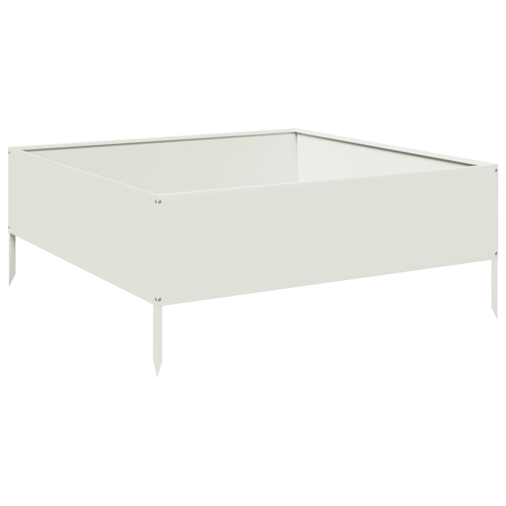 Vidaxl plantenbak verhoogd 100x100x41 cm staal wit