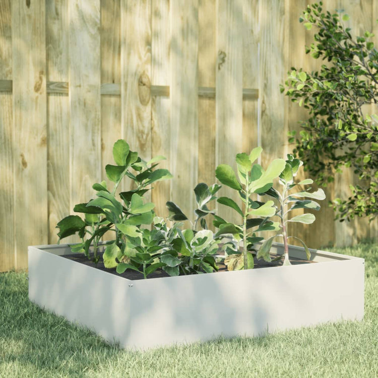 Vidaxl plantenbak verhoogd 100x100x41 cm staal wit
