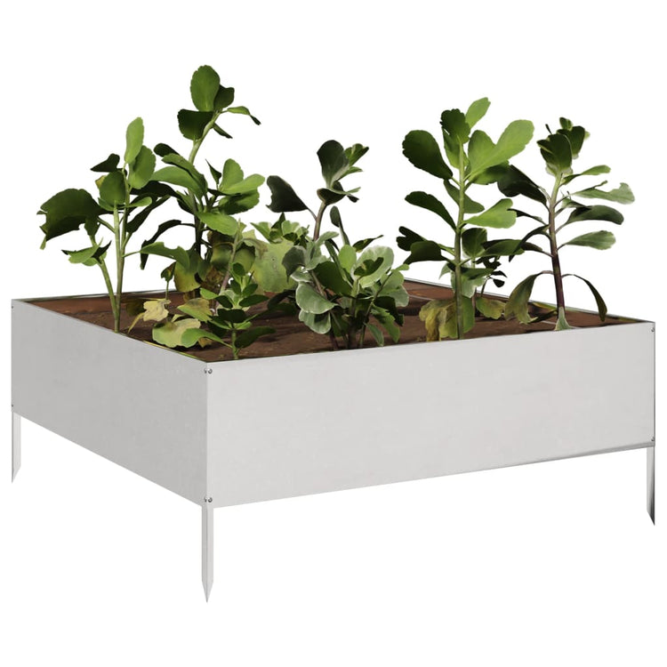 Vidaxl plantenbak verhoogd 100x100x41 cm roestvrijstaal