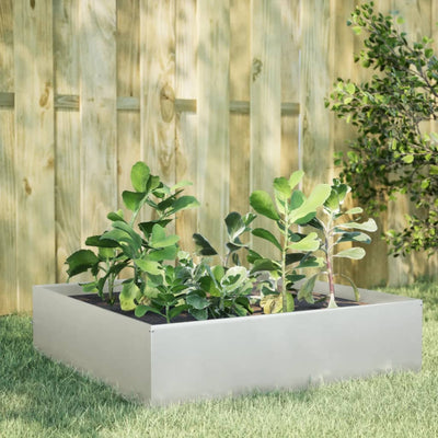 Vidaxl plantenbak verhoogd 100x100x41 cm roestvrijstaal