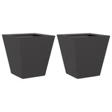Vidaxl plantenbakken 2 st 30x30x30 cm staal zwart - afbeelding 2