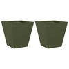 Vidaxl plantenbakken 2 st 30x30x30 cm staal olijfgroen