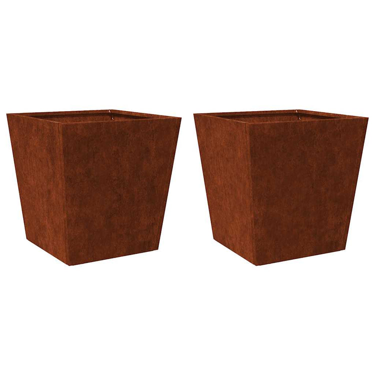 Vidaxl plantenbakken 2 st 40x40x40 cm weervast staal