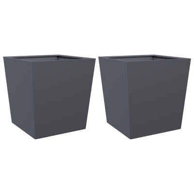 Vidaxl plantenbakken 2 st 50x50x50 cm staal antracietkleurig