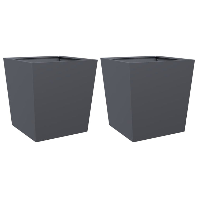 Vidaxl plantenbakken 2 st 50x50x50 cm staal antracietkleurig