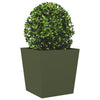 Vidaxl plantenbak 50x50x50 cm staal olijfgroen