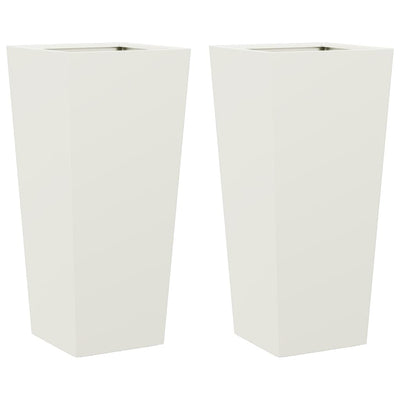 Vidaxl plantenbakken 2 st 35x35x75 cm staal wit