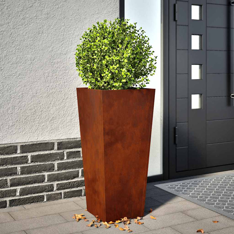 Vidaxl plantenbakken 2 st 35x35x75 cm weervast staal