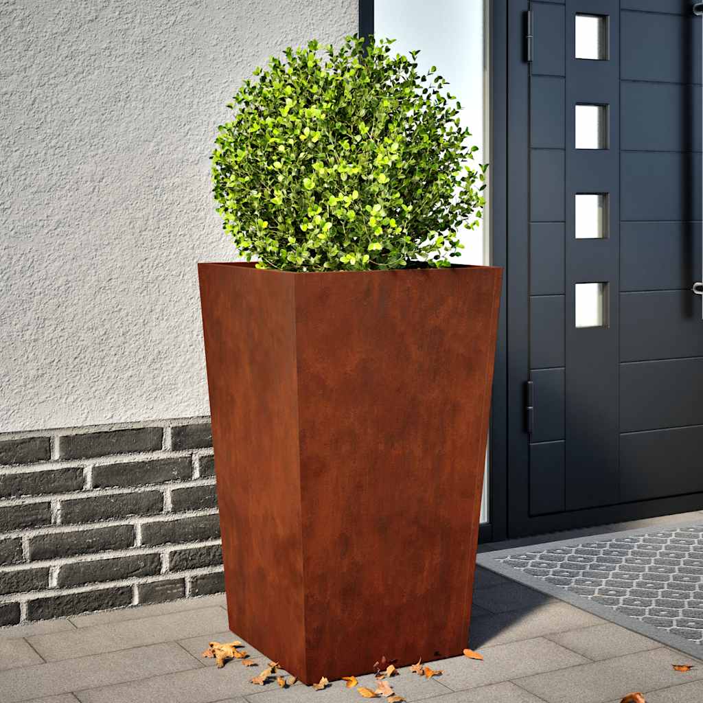 Vidaxl plantenbak 45x45x75 cm weervast staal