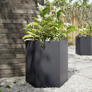 Vidaxl plantenbak zeshoek 46x40x45 cm staal antracietkleurig - afbeelding 1