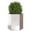 Vidaxl plantenbak zeshoek 46x40x45 cm roestvrijstaal
