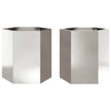 Vidaxl plantenbakken 2 st zeshoek 46x40x45 cm roestvrijstaal