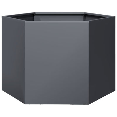 Vidaxl plantenbak zeshoek 69x60x45 cm staal antracietkleurig