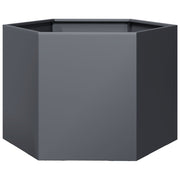Vidaxl plantenbak zeshoek 69x60x45 cm staal antracietkleurig - afbeelding 2
