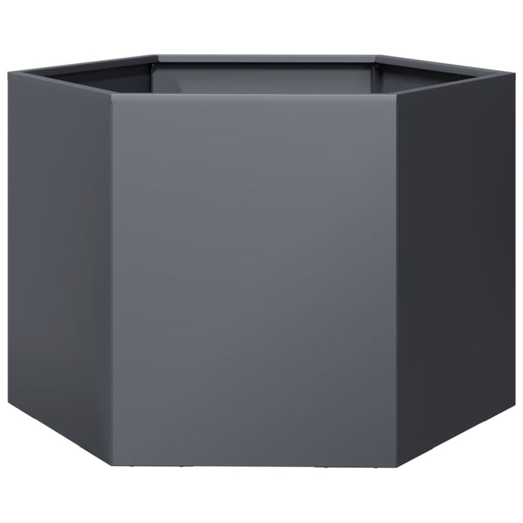 Vidaxl plantenbak zeshoek 69x60x45 cm staal antracietkleurig