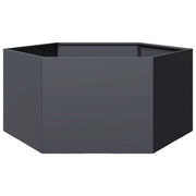 Vidaxl plantenbak zeshoek 104x90x45 cm staal antracietkleurig - afbeelding 1