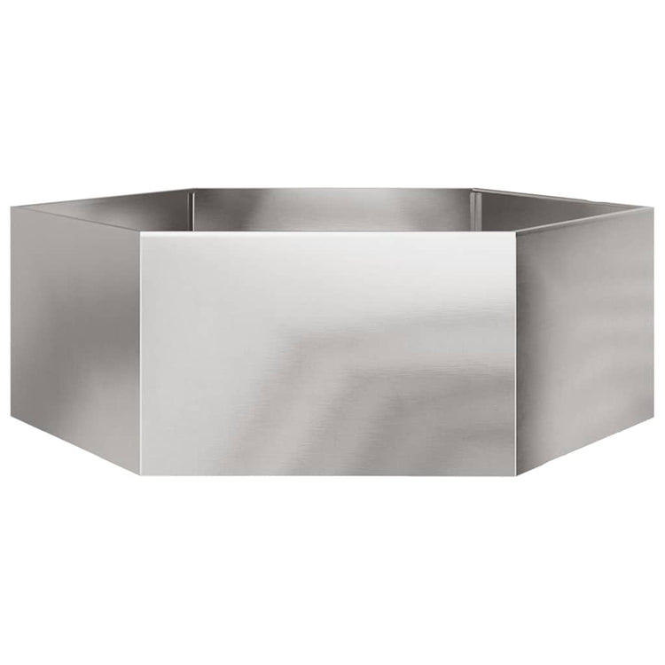 Vidaxl plantenbak zeshoek 138x120x45 cm roestvrijstaal