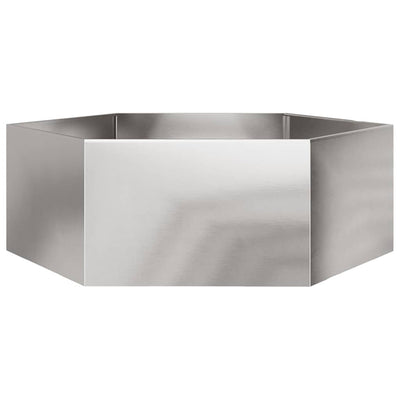 Vidaxl plantenbak zeshoek 138x120x45 cm roestvrijstaal