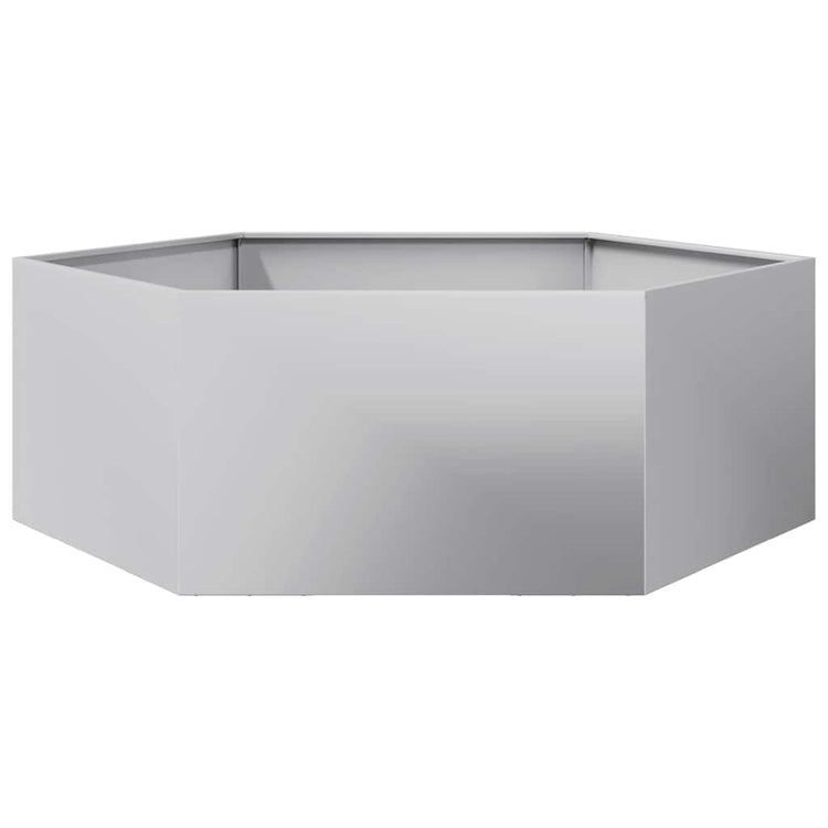 Vidaxl plantenbak zeshoek 138x120x45 cm gegalvaniseerd staal