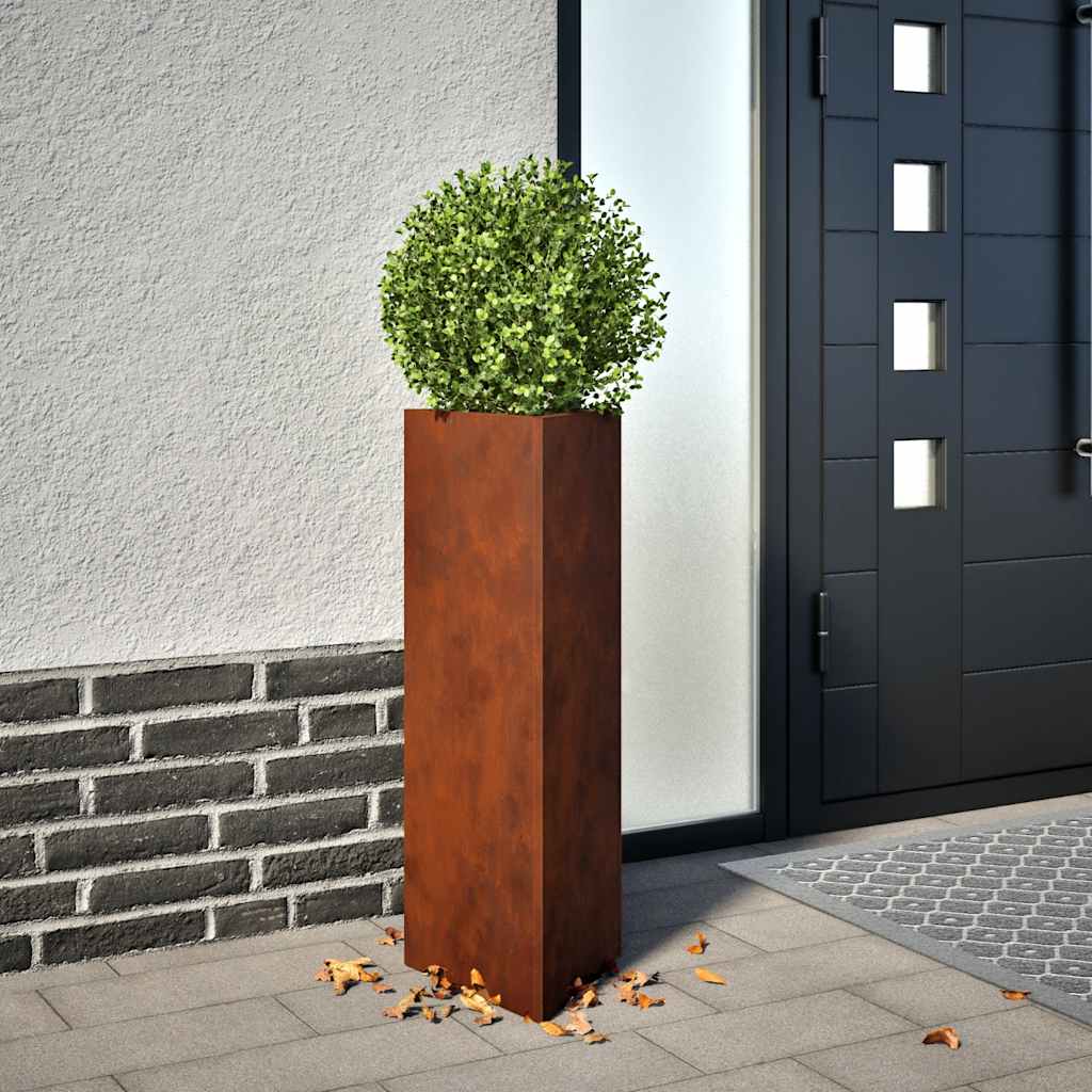 Vidaxl plantenbakken 2 st driehoekig 30x26x75 cm weervast staal