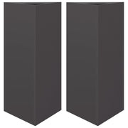 Vidaxl plantenbakken 2 st driehoek 40x34,5x75 cm staal zwart - afbeelding 2