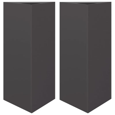 Vidaxl plantenbakken 2 st driehoek 40x34,5x75 cm staal zwart