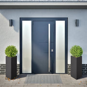 Vidaxl plantenbakken 2 st driehoek 40x34,5x75 cm staal zwart - afbeelding 3