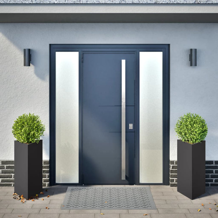 Vidaxl plantenbakken 2 st driehoek 40x34,5x75 cm staal zwart