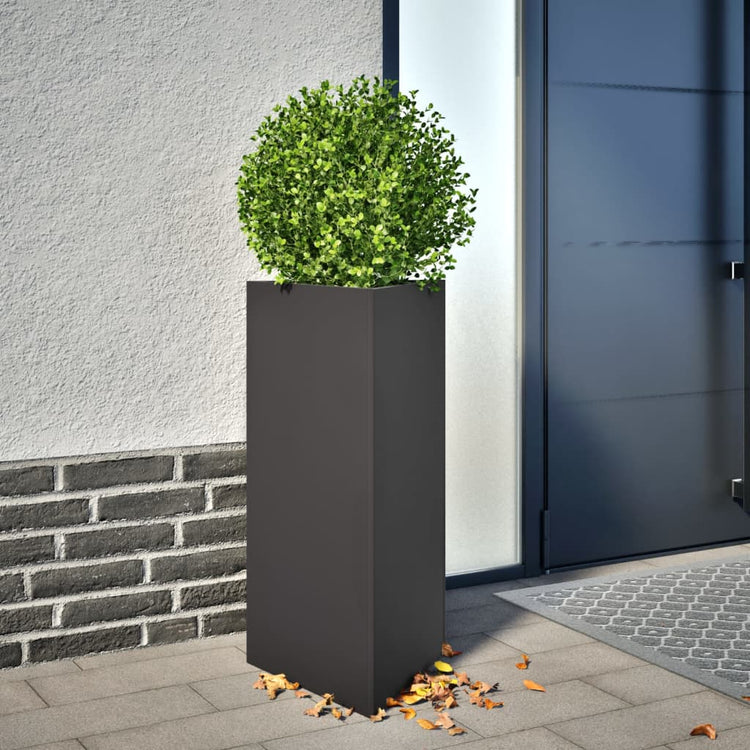 Vidaxl plantenbakken 2 st driehoek 40x34,5x75 cm staal zwart