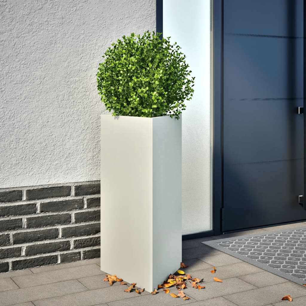 Vidaxl plantenbak driehoek 40x34,5x75 cm staal wit