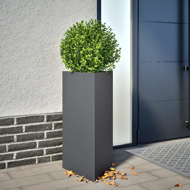 Vidaxl plantenbak driehoek 40x34,5x75 cm staal antracietkleurig