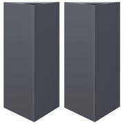 Vidaxl plantenbakken 2 st driehoek 40x34,5x75 cm staal antracietkleur - afbeelding 2