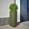 Vidaxl plantenbak driehoek 40x34,5x70 cm staal olijfgroen