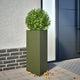 Vidaxl plantenbakken 2 st driehoek 40x34,5x75 cm staal olijfgroen