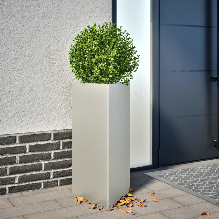 Vidaxl plantenbak driehoek 40x34,5x75 cm roestvrij staal
