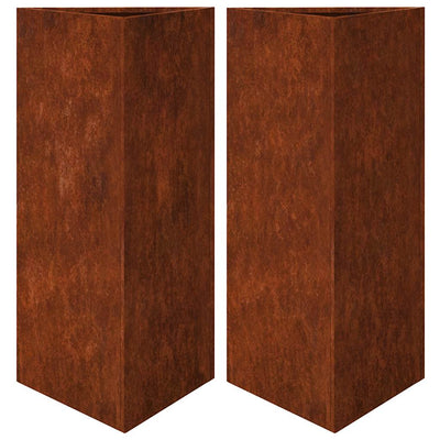 Vidaxl plantenbakken 2 st driehoek 40x34,5x75 cm weervast staal