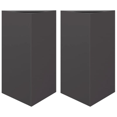 Vidaxl plantenbakken 2 st driehoek 50x43x75 cm staal zwart
