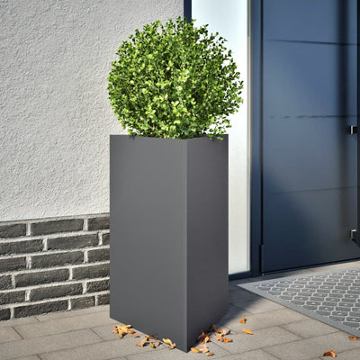 Vidaxl plantenbak driehoek 50x43x75 cm staal antracietkleurig