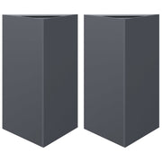 Vidaxl plantenbakken 2 st driehoek 50x43x75 cm staal antracietkleurig - afbeelding 2
