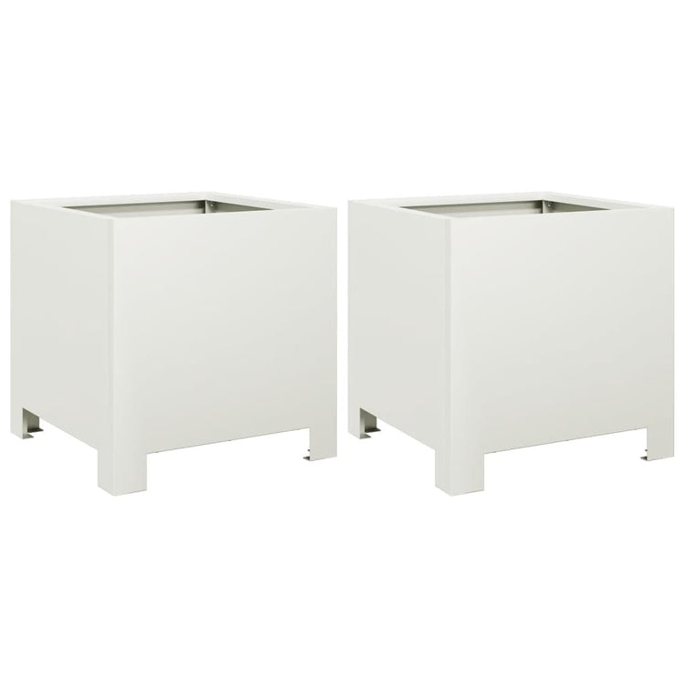Vidaxl plantenbakken 2 st 30x30x30 cm staal wit