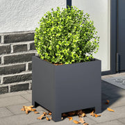 Vidaxl plantenbakken 2 st 30x30x30 cm staal antracietkleurig - afbeelding 1