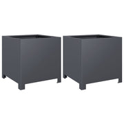 Vidaxl plantenbakken 2 st 40x40x40 cm staal antracietkleurig - afbeelding 2