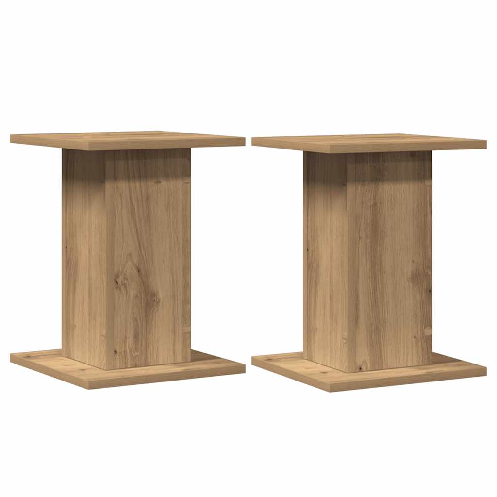 Vidaxl speakerstandaards 2 st 30x30x40 cm hout artisanaal eikenkleurig